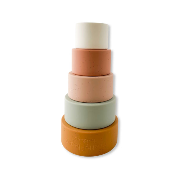Nesting Toy (Classic) | Pretty Please Teethers - Silicone Stacking Cup- Toddler Toys- Play and Learn Toys